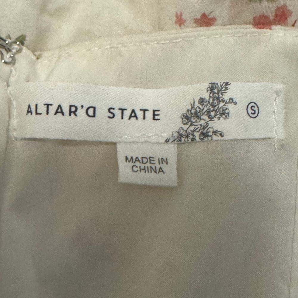 Altar’d State Women’s Mini Sundress Floral Cottagecore Small Square Neck - Picture 4 of 15